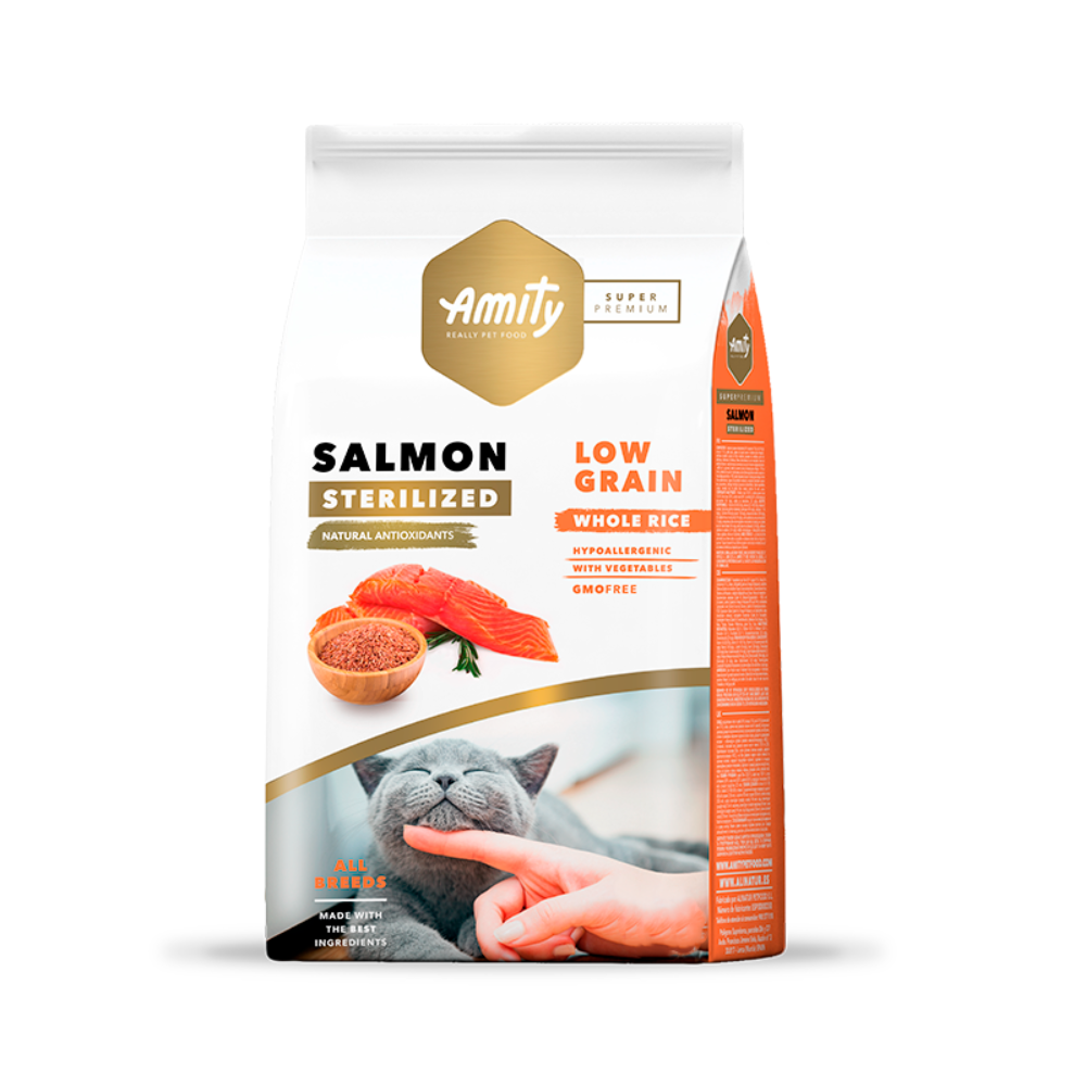 Amity Low Grain Gato Adulto Esterilizado / Salmón